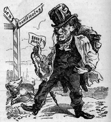 Cartoon of the German composer Richard Wagner