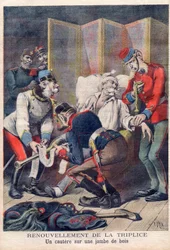 Cartoon of the Triple Alliance of Germany, Austria and Italy, from 