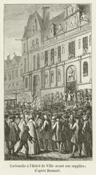 Cartouche at the Hotel de Ville before his execution; after Bonnart
