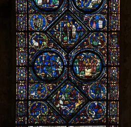 Cathedral of Chartres, stained glass: life of Saint Eustache (detail)