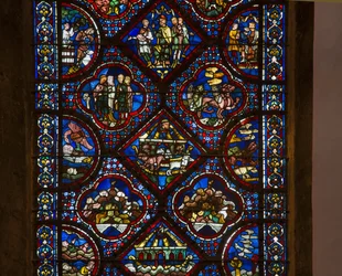 Cathedral of Chartres, Stained Glass: The Life of Noah (detail)