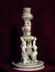 Chandelier in Fine Faience from Saint Porchaire