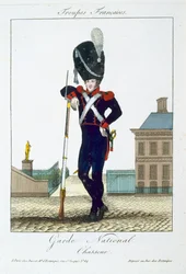 Chasseur of the National Guard, from Troupes Francaises, pub. chez Basset, Paris, c.1790
