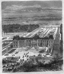 Chateau de Vaux Le Visomte by Nicolas Fouquet, Viscount de Melun and de Vaux Superintendent of Finance of Louis XIV. Engraving in 