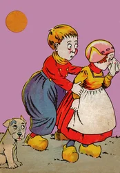 Children in Brittany (engraving)