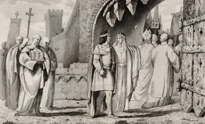 Chilperic I in a Religious Procession, from 