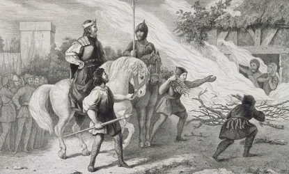 Chlotaire I (497-561) Burns his Rebellious Son and Family, from 