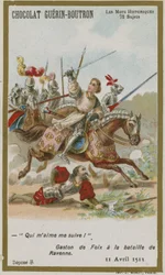 Chocolat Guerin-Boutron Trade Card, Historic Words Series