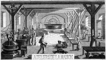Chocolate manufacturing: internal view of M. Masson