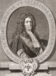 Claude Le Blanc, 1669-1728. French Royal Official of the Ancien Regime and Twice Secretary of State for War. From Les Heures Libres Published 1908