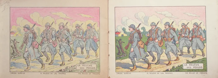 Colouring book for children, The Relief of Poilus, 1917