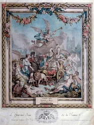 Commemoration of the Coronation of Louis XVI in Reims on 11/06/1775. Engraving. Paris, Library of the Arsenal