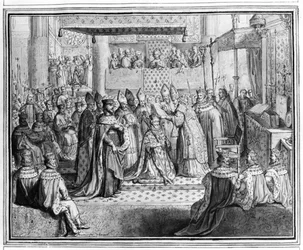 Consecration and Coronation of Henri IV at the Chartres Cathedral on the 27th January 1594 (detail)