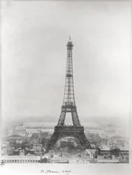 Construction of the Eiffel Tower, Paris, 31st March 1889