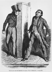 Contenson and Vautrin, illustration from Splendors and Miseries of Courtesans by Honore de Balzac, published 1867