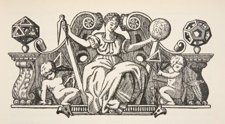 Copy of a Cover Illustration from Theatrum Instrumentorum de Besson, Copy by Boris Mestchersky, Illustration from Histoire de la Nation Francaise, Sciences, Volumes I & II, by Gabriel Hanotaux