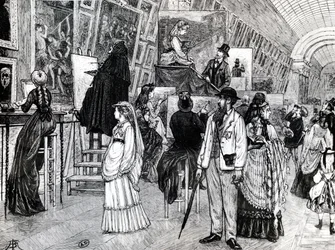 Copyists in the Grande Galerie of the Louvre