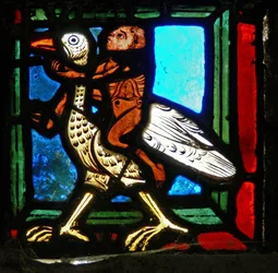 Corner piece (man and bird)