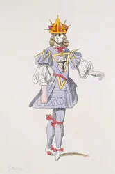 Costume Design for Geometry in a 17th Century Courtly Ballet, from the Menus Plaisirs Collection, Facsimile by A. Guillaumot Fils