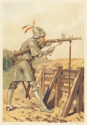 Coulevrinier in the 15th century (Man of war, on foot or on horseback, weapon of a snake in hand)