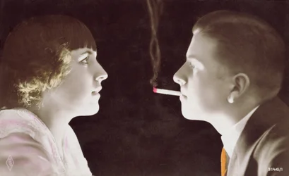 Couple with a cigarette, 1917