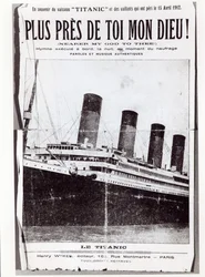 Cover of Music Score sheet for the Hymn Nearer My God to Thee, sung by the passengers on the Titanic during its shipwreck and sinking, 1912