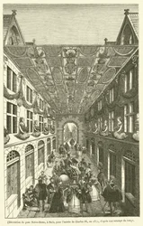 Decoration of the Pont Notre-Dame, in Paris, for the Entry of Charles IX, in 1571 (engraving)