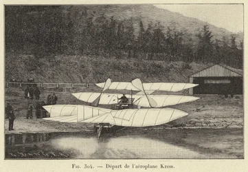 Departure of the Kress Aeroplane (engraving)