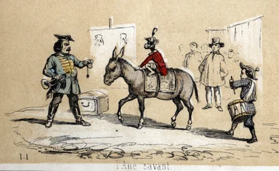 Description of different products and uses of donkey: the learned donkey is used by circus artists. Plate 