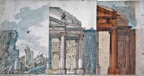Design for an opera set, late 18th century