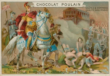 Destruction of Jerusalem by Titus, Chocolat Poulain Trade Card