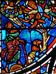 Detail (God appears to Moses in a burning bush)