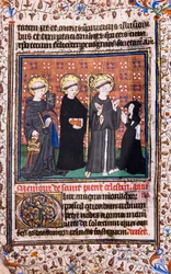 Devotee in Prayer before Saint Pierre Celestin, Saint Benedict and Saint Francis