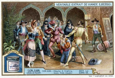 Don Juan: Act I, Scene XX, Don Juan at the masked ball - chromo Liebig