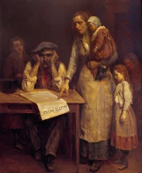 During the Strike: A Family of Workers, the Mother Told the Father an Article in the Newspaper 