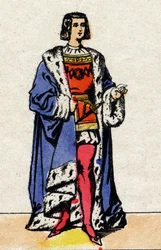 Dynasty of the Valois: Portrait of Louis XII (1462-1515) king of France, from 1498 to 1515. Epinal imaging from the end of the 19th century. Private collection.