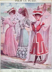 Early twentieth century beach and bathing Costumes