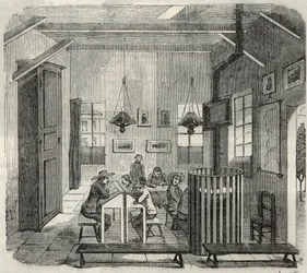 School for Idiots in Bicetre in the 19th Century (Engraving in Tableau-de-Paris by Edmond Texier, 1852)
