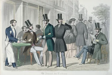 Elegant Young Men on the Terrace of a Cafe, 1857