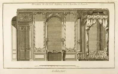 Elevation of the chimney section of the Parade Chamber, in the Duchess of Orleans apartment at the Palais Royal in Paris, from Diderot