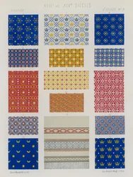Embroidered fabrics of 13th and 14th century France