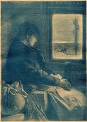 Emigrating in a train. Engraving in La Terre Illustree n°103 of October 20