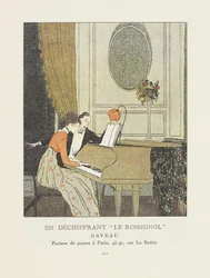 Deciphering The Nightingale, advertisement from La Gazette du Bon Ton, pub. 1914