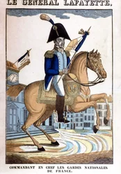 Equestrian portrait of General La Fayette (Lafayette), Commander-in-Chief of the National Guard of France