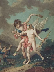 Eros led by Madness, engraved by Godefroy