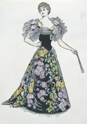 Evening Dress with Chrysanthemum Motif, 1894