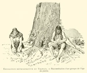 Retrospective Exhibition of Work, Reconstruction of a Group from the Stone Age