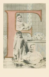 Three babies in the bathroom