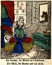 Fables from La Fontaine: the wolf, the mother and the child