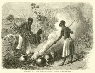 Beer Production in Unyamwezi (engraving)